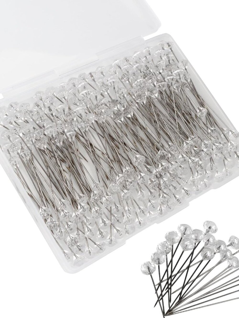 200 Pcs Diamond Bouquet Pins 2 Inches Corsage Pins Flower Pins Rhinestones Cryst
